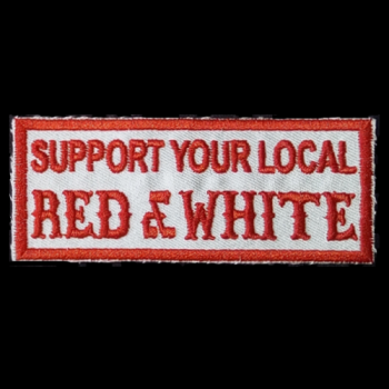 Aufnäher "SUPPORT YOUR LOCAL RED & WHITE"
