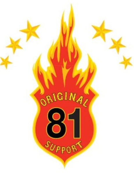 ORIGINAL 81 SUPPORT LOGO FLAMME Support Autoscheibenaufkleber groß