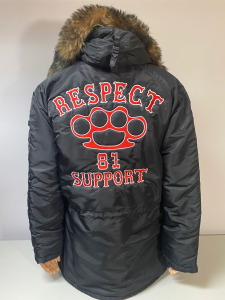Polarjacke Lang Support 81Respekt bestickt